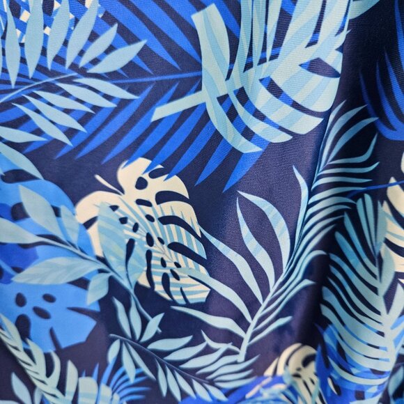 Aqua Eve Womens Size XL Tropical Leaf Print Tankini Set Boy Shorts W/Drawstring - Picture 8 of 10